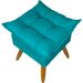 Puff Decorativo Para Sala Quarto Área Gourmet Alice Suede Azul Turquesa