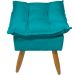 Puff Decorativo Para Sala Quarto Área Gourmet Alice Suede Azul Turquesa