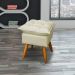 Puff Decorativo Para Sala Quarto Área Gourmet Alice Suede Bege