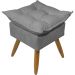 Puff Decorativo Para Sala Quarto Área Gourmet Alice Suede Cinza