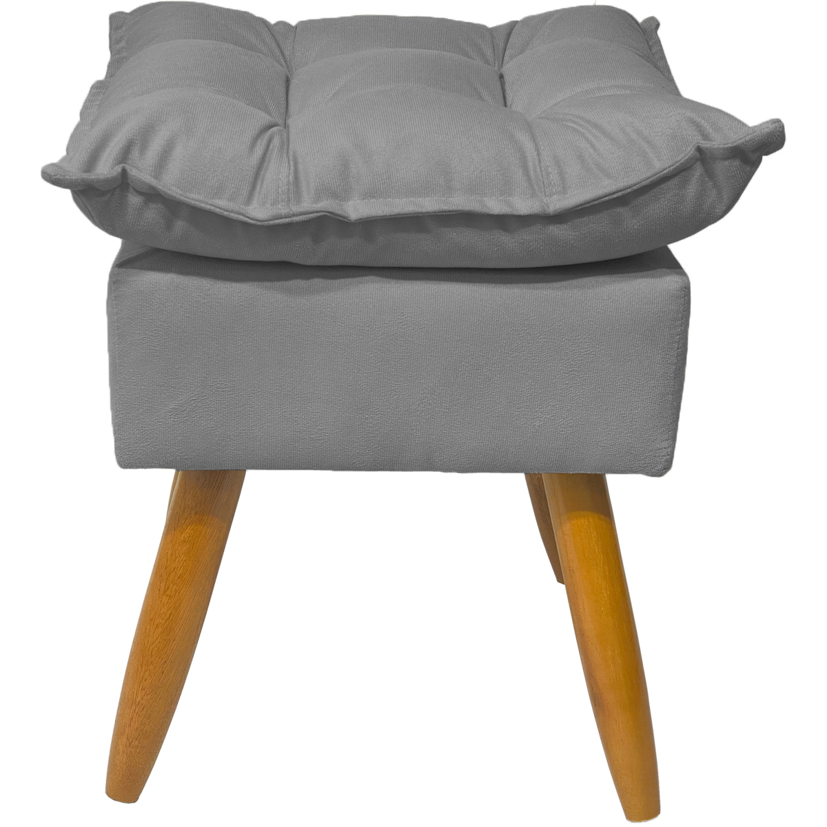 Puff Decorativo Para Sala Quarto Área Gourmet Alice Suede Cinza