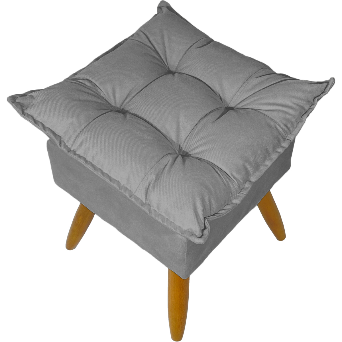 Puff Decorativo Para Sala Quarto Área Gourmet Alice Suede Cinza