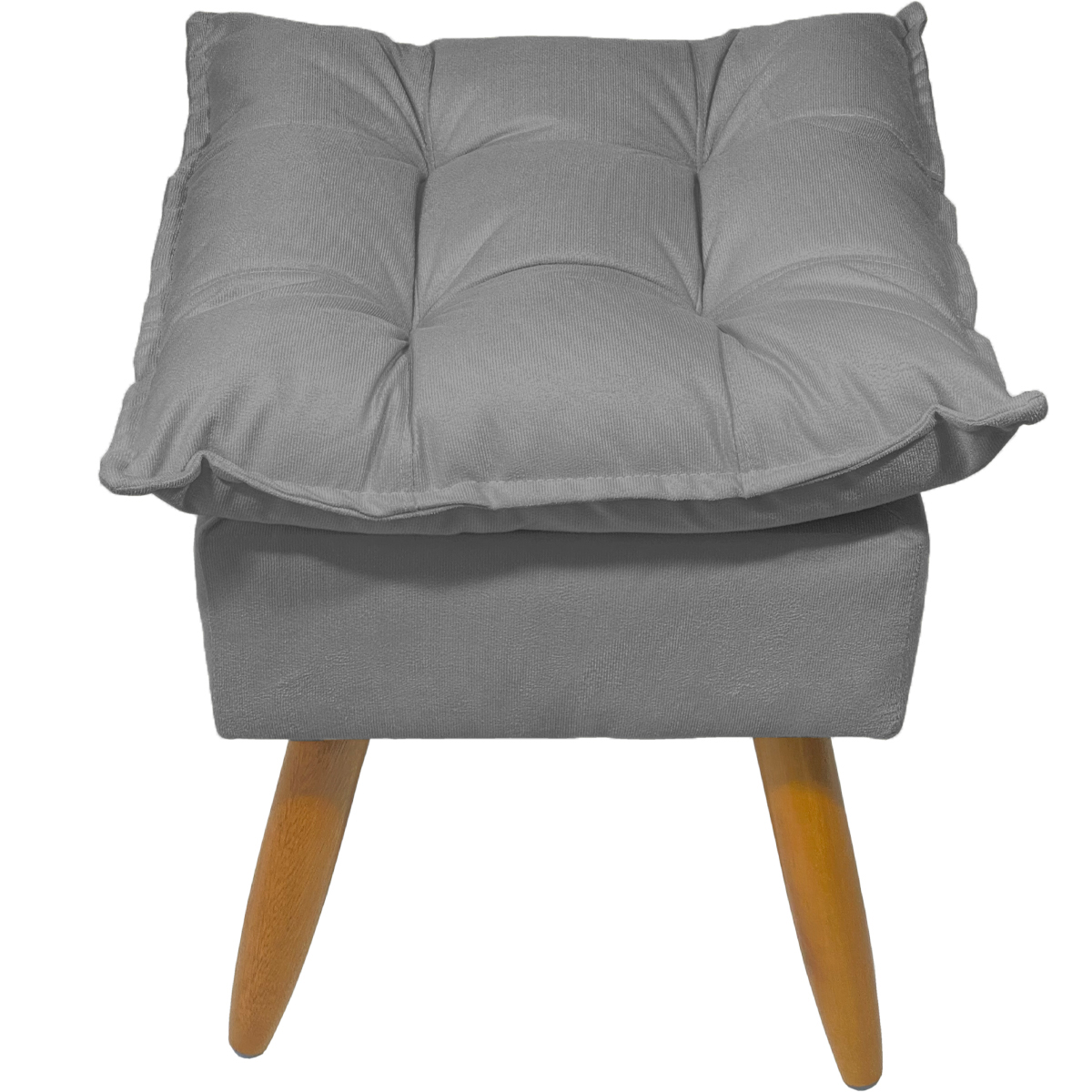 Puff Decorativo Para Sala Quarto Área Gourmet Alice Suede Cinza