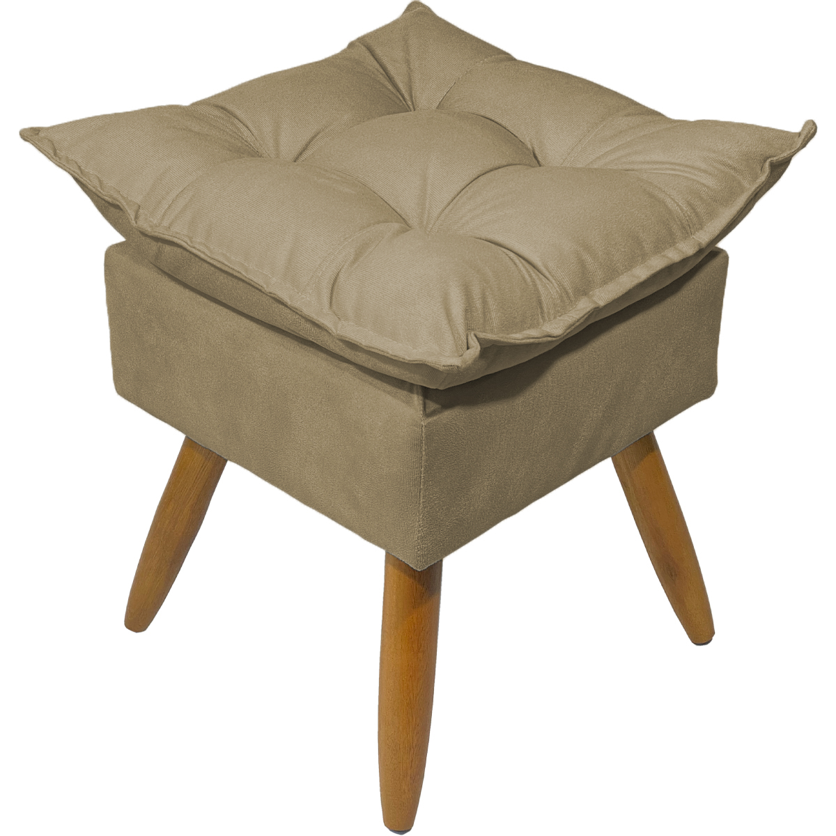 Puff Decorativo Para Sala Quarto Área Gourmet Alice Suede Nude