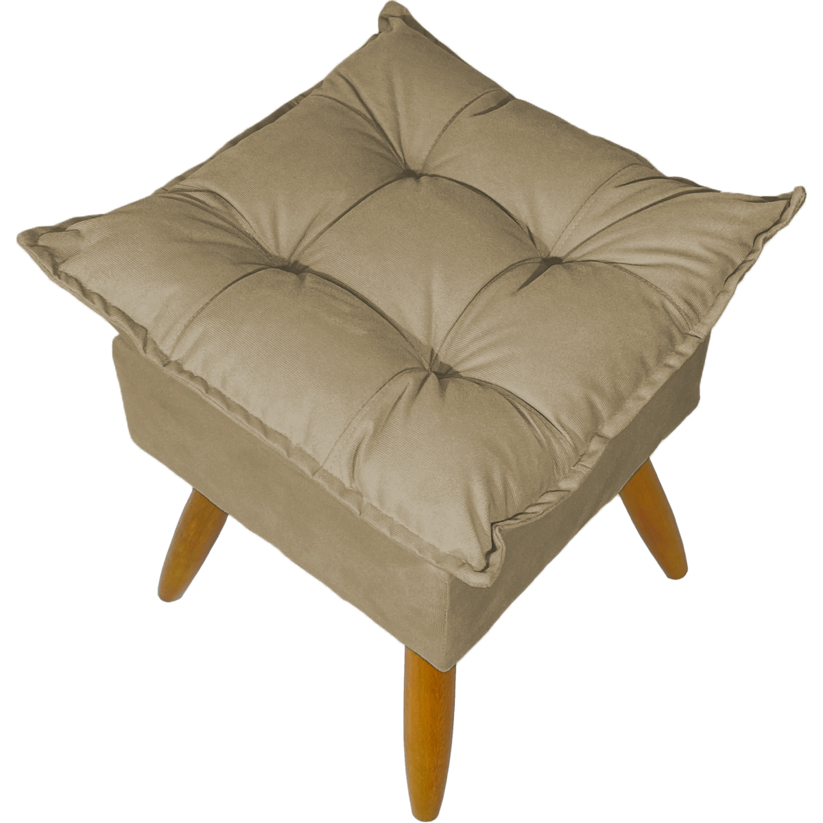 Puff Decorativo Para Sala Quarto Área Gourmet Alice Suede Nude