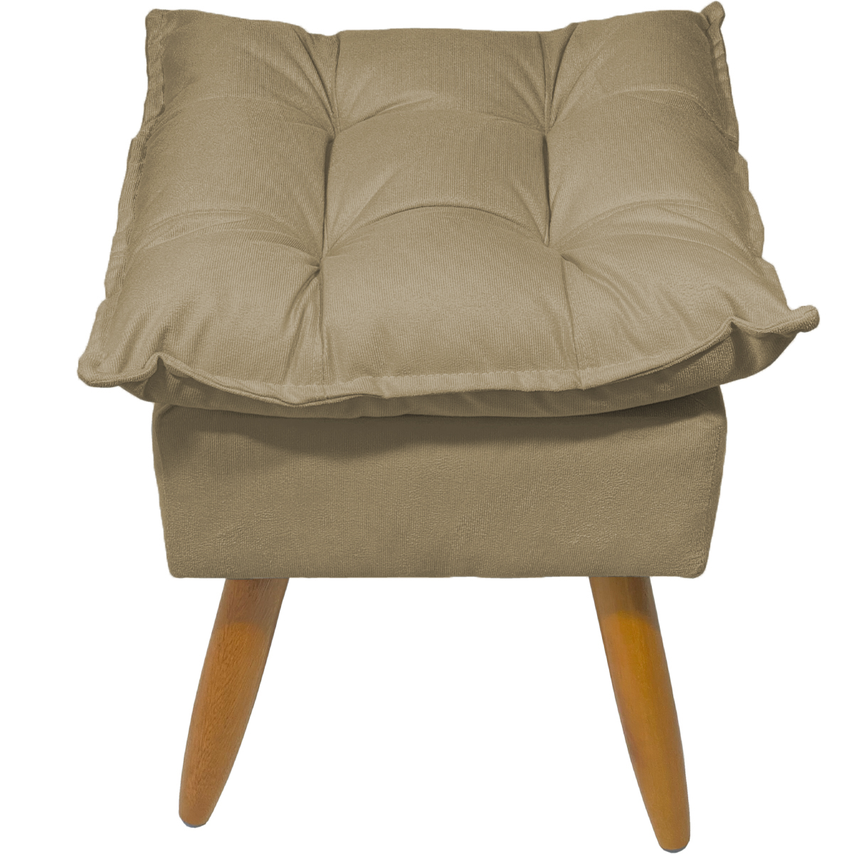 Puff Decorativo Para Sala Quarto Área Gourmet Alice Suede Nude