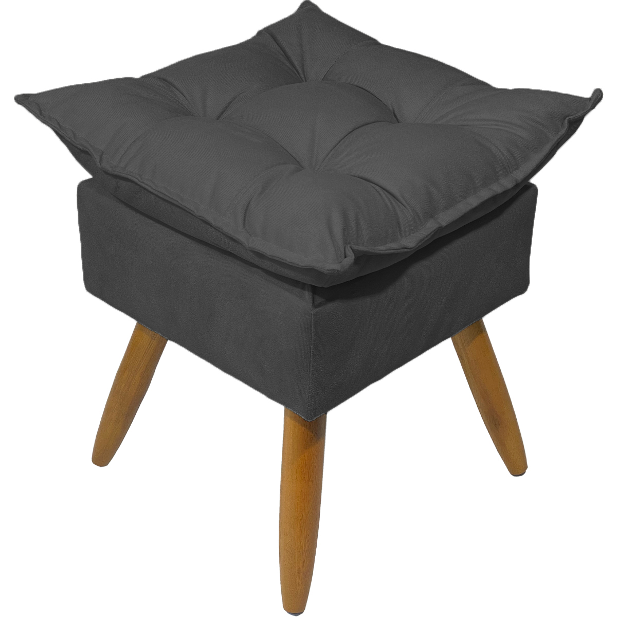 Puff Decorativo Para Sala Quarto Área Gourmet Alice Suede Preto