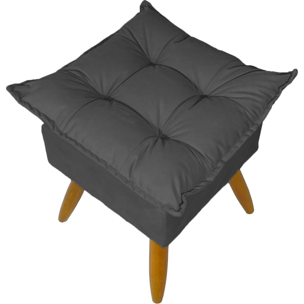 Puff Decorativo Para Sala Quarto Área Gourmet Alice Suede Preto