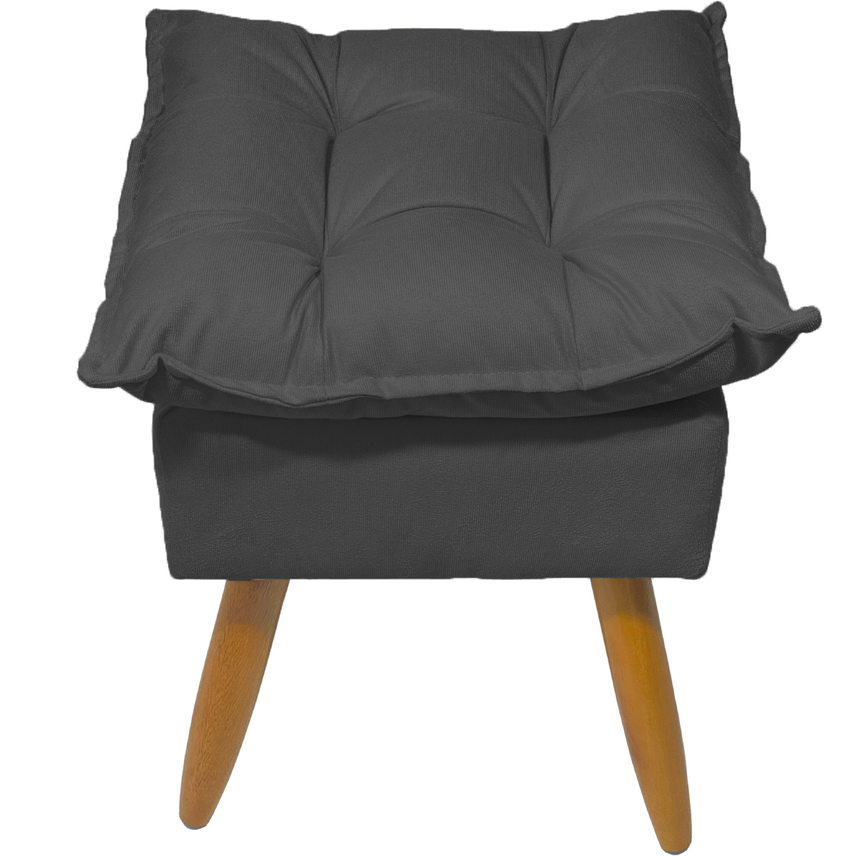 Puff Decorativo Para Sala Quarto Área Gourmet Alice Suede Preto