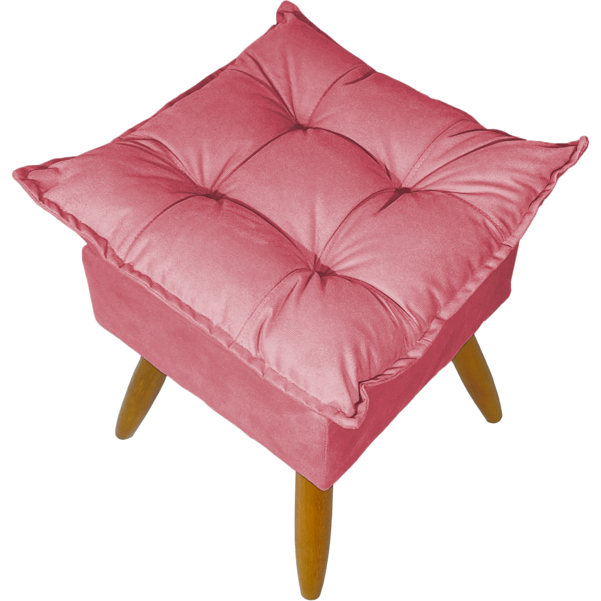 Puff Decorativo Para Sala Quarto Área Gourmet Alice Suede Rosê