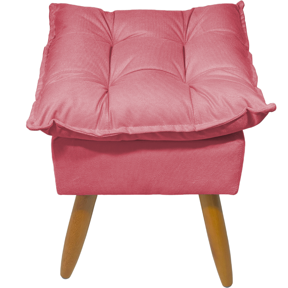 Puff Decorativo Para Sala Quarto Área Gourmet Alice Suede Rosê