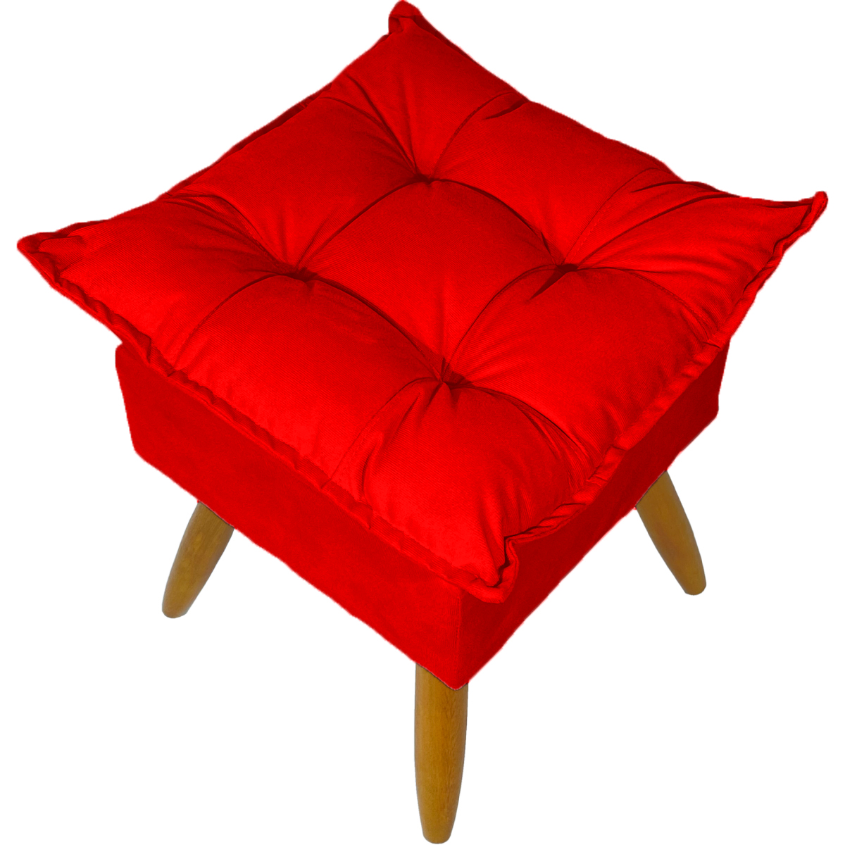 Puff Decorativo Para Sala Quarto Área Gourmet Alice Suede Vermelho