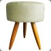 Puff Decorativo Para Sala Quarto Penteadeira Redondo Suede Bege Pés Palito