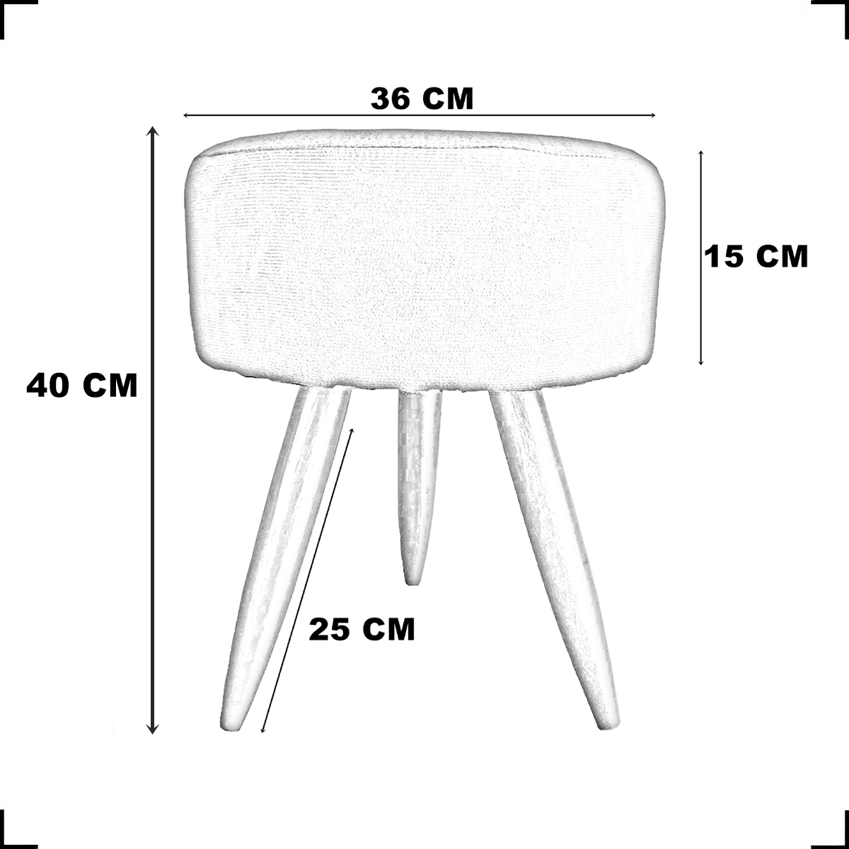 Puff Decorativo Para Sala Quarto Penteadeira Redondo Suede Bege Pés Palito