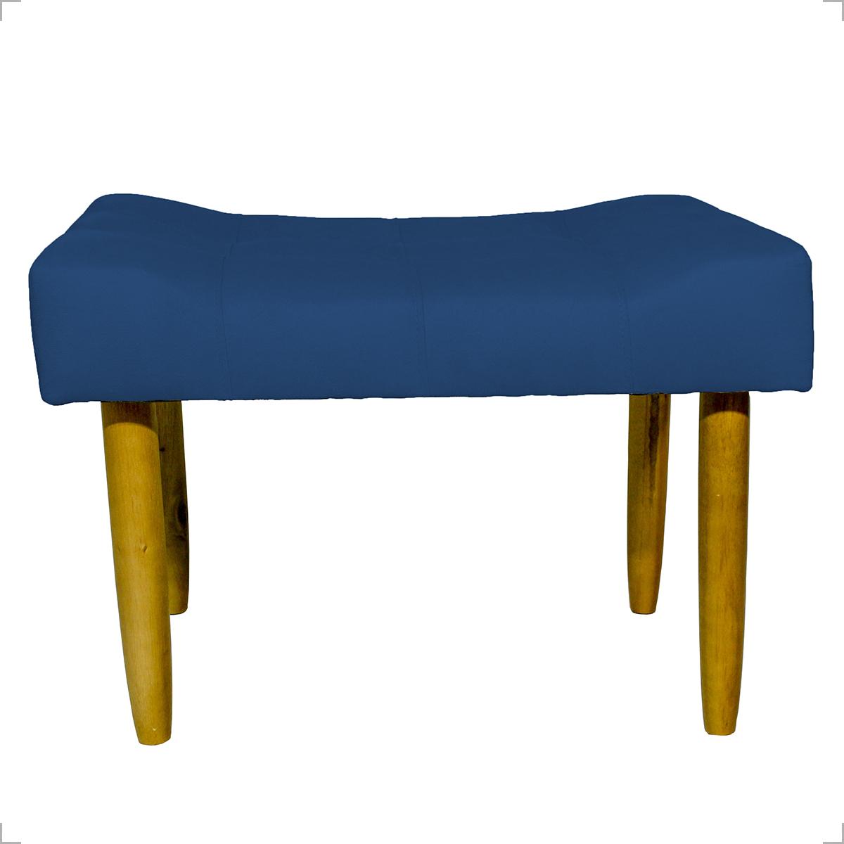 Puff Decorativo Para Sala Recepção Quarto Penteadeira Requinte Suede Azul Marinho