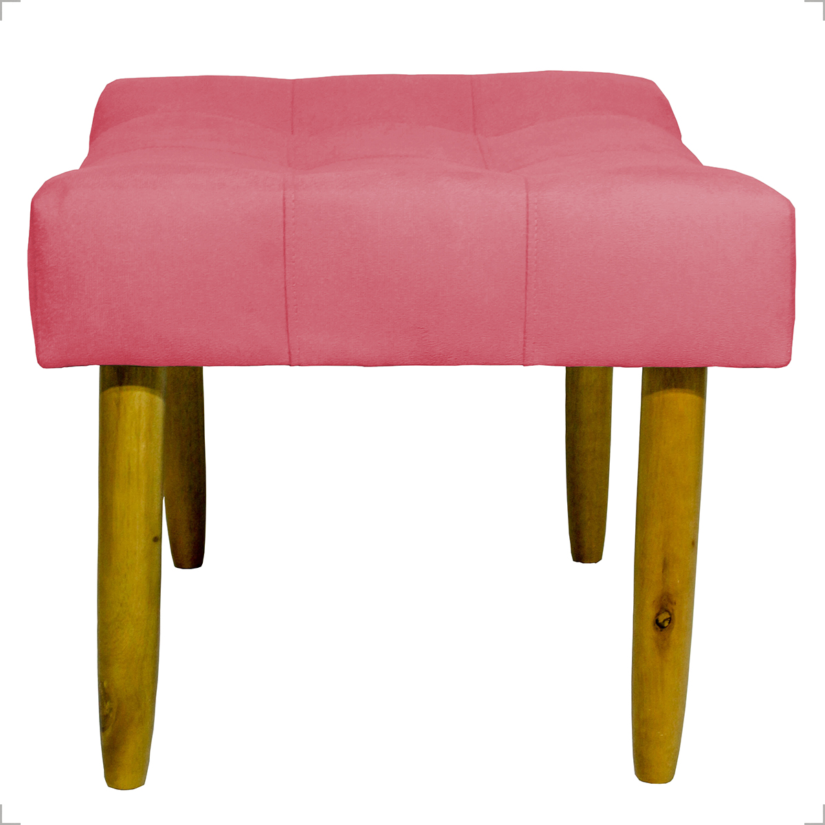 Puff Decorativo Para Sala Recepção Quarto Penteadeira Requinte Suede Rosê