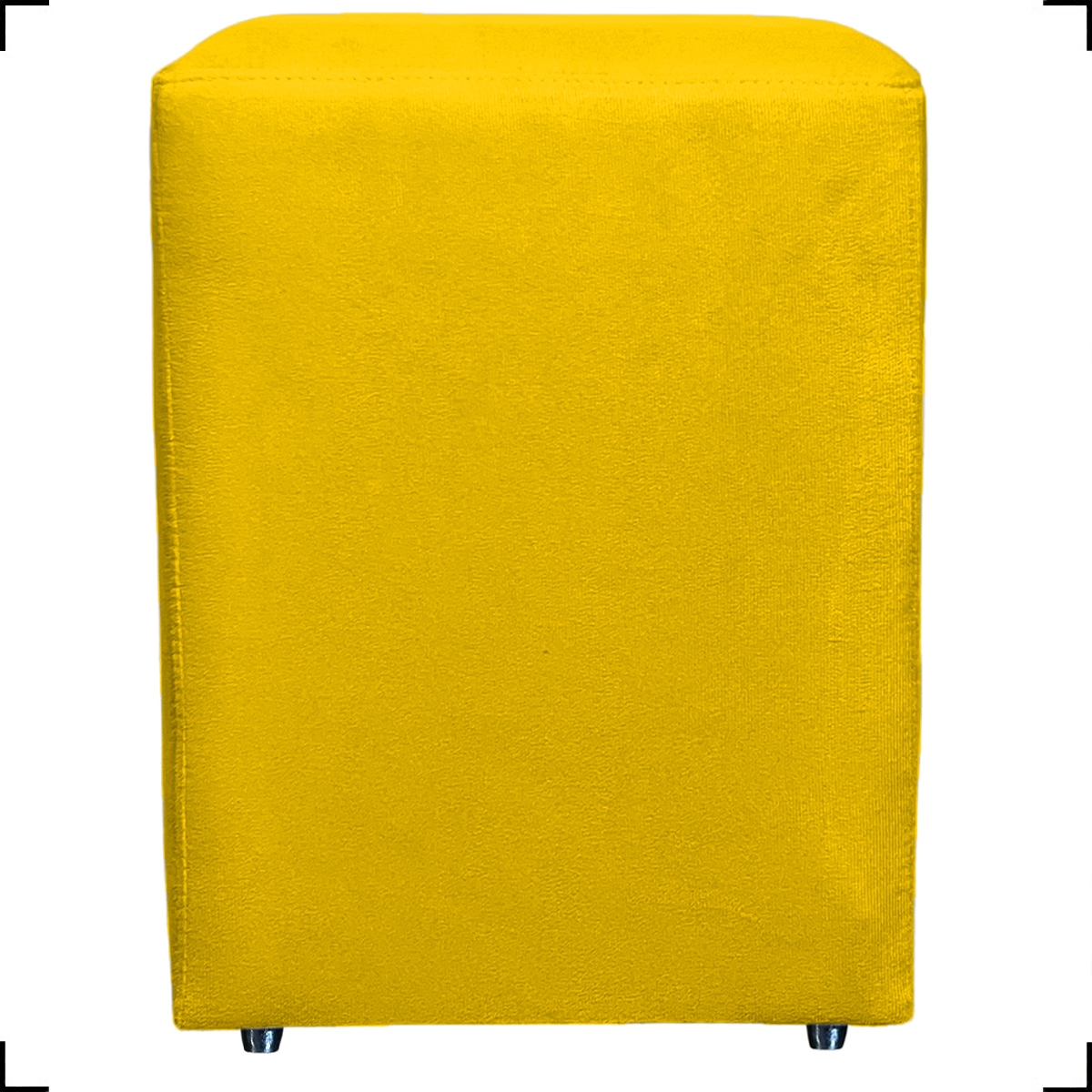 Puff Decorativo Para Sala, Recepção, Manicure Dado Suede Amarelo - Clique E Decore