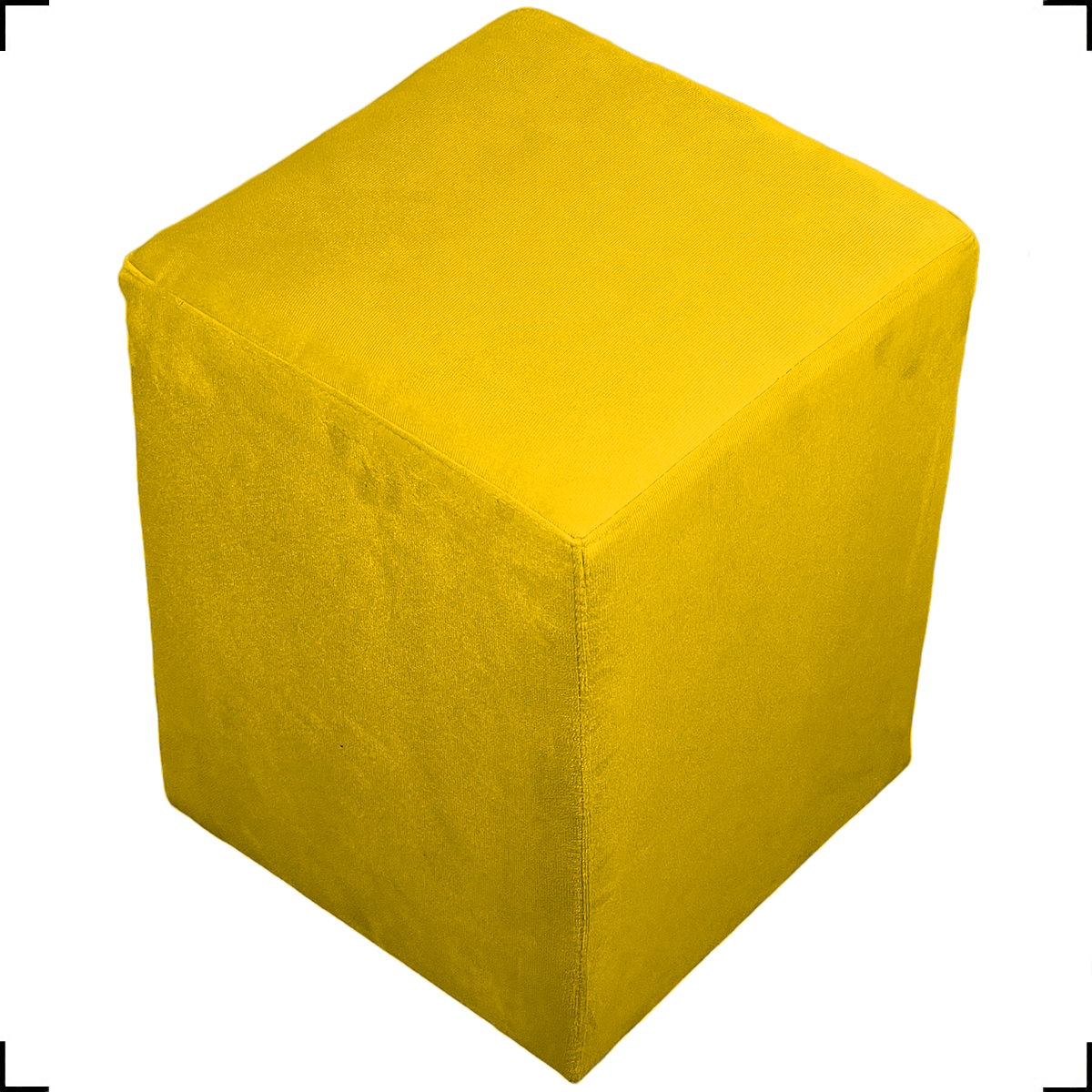 Puff Decorativo Para Sala, Recepção, Manicure Dado Suede Amarelo - Clique E Decore