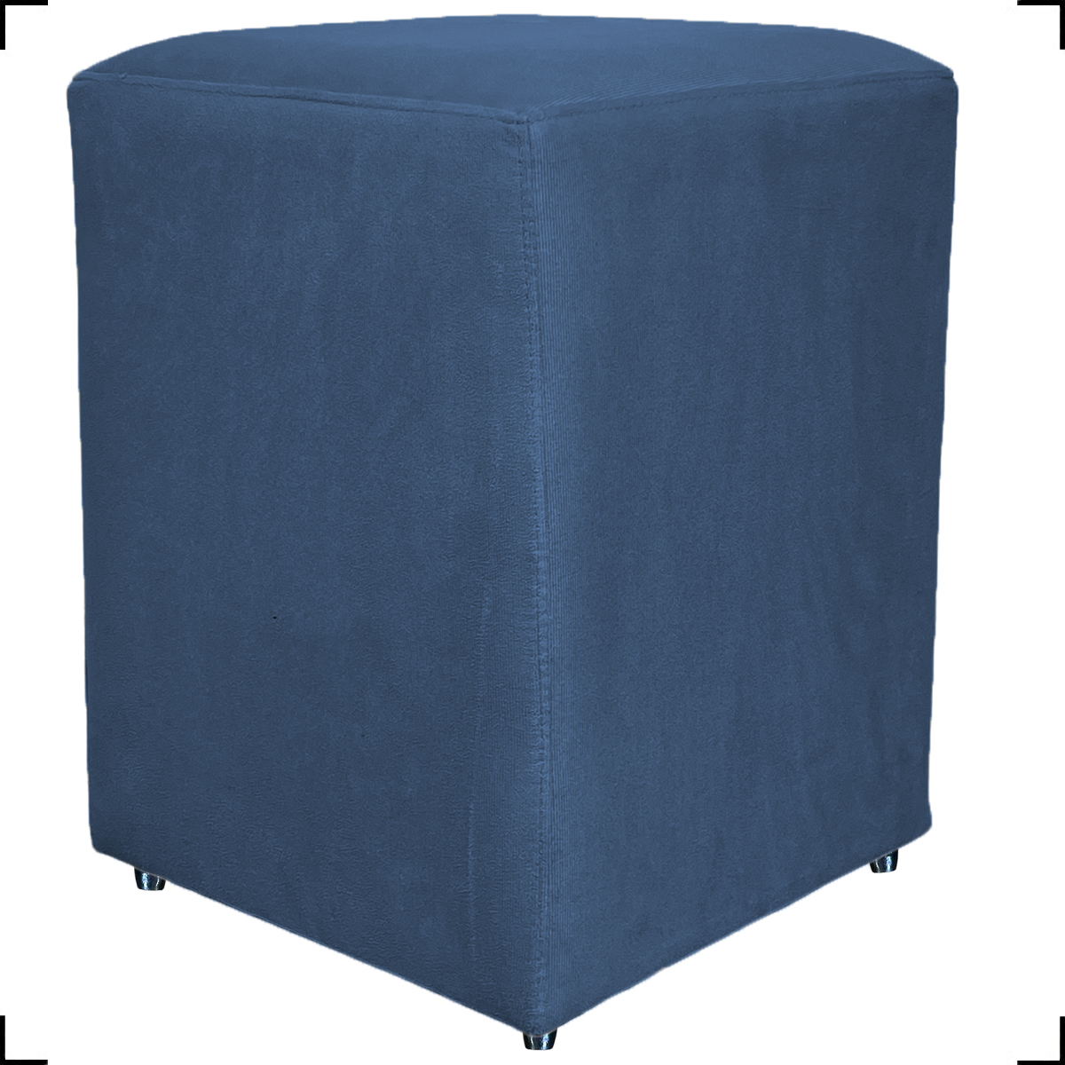Puff Decorativo Para Sala, Recepção, Manicure Dado Suede Azul Marinho - Clique E Decore
