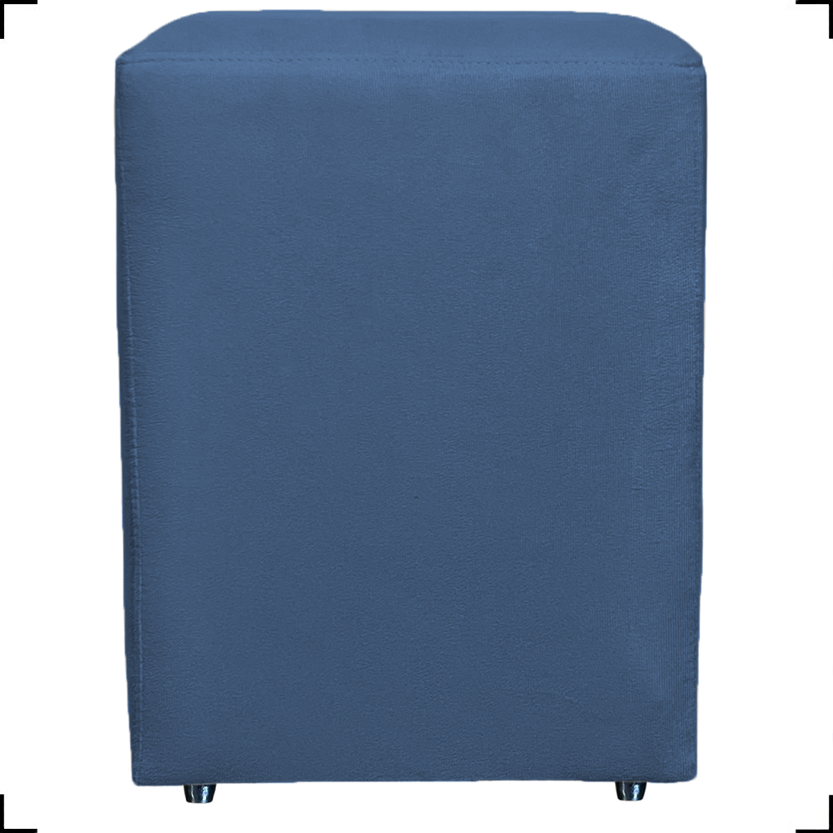 Puff Decorativo Para Sala, Recepção, Manicure Dado Suede Azul Marinho - Clique E Decore