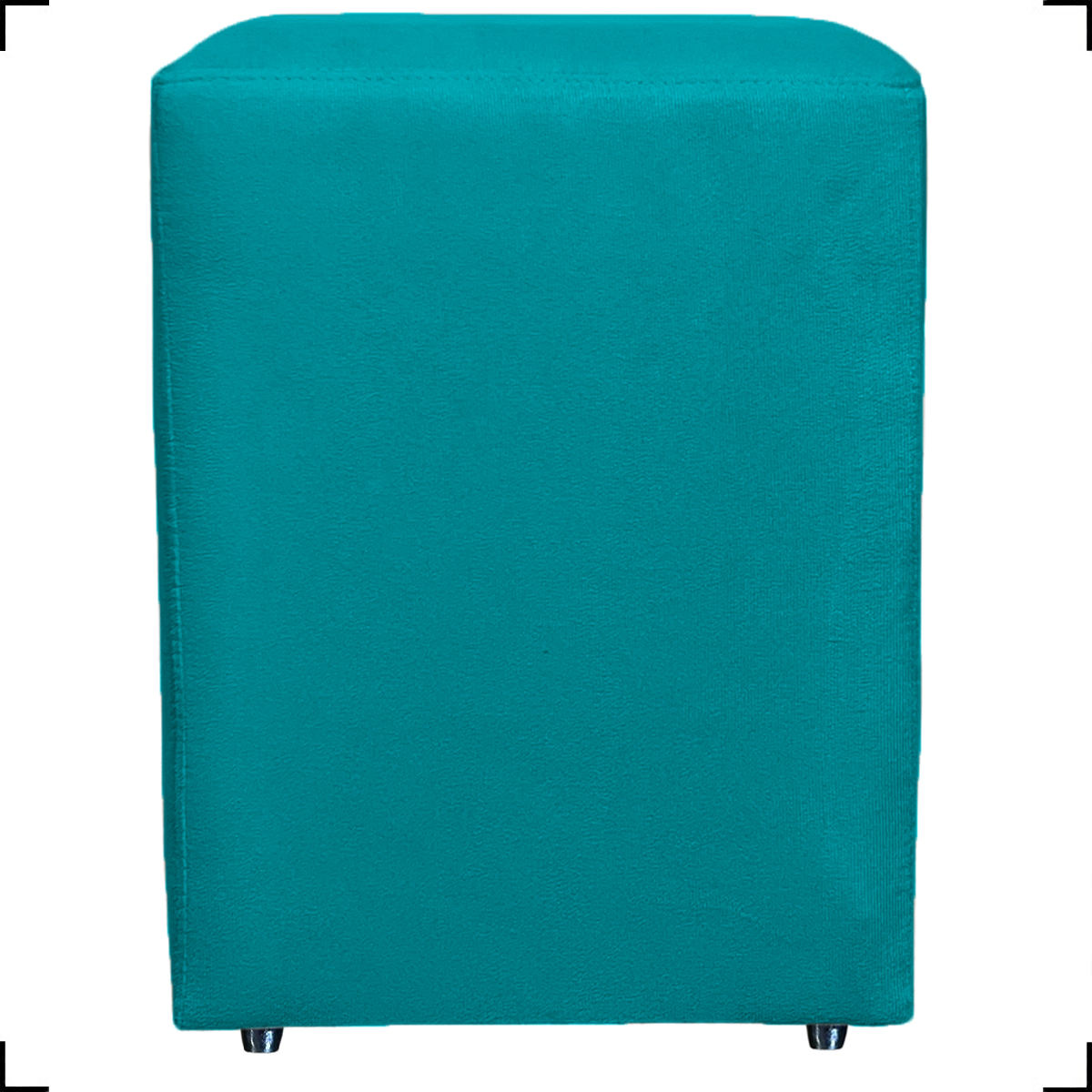 Puff Decorativo Para Sala, Recepção, Manicure Dado Suede Azul Turquesa - Clique E Decore