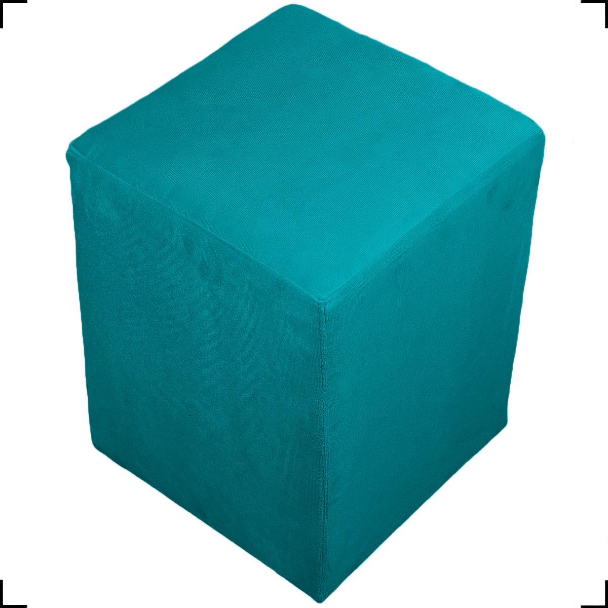 Puff Decorativo Para Sala, Recepção, Manicure Dado Suede Azul Turquesa - Clique E Decore
