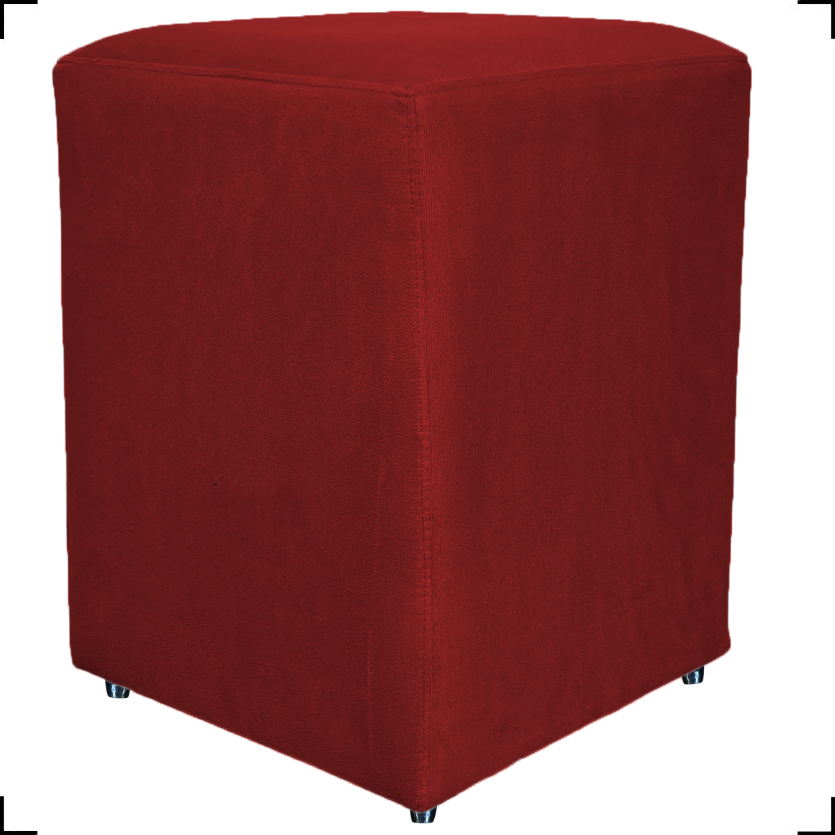Puff Decorativo Para Sala, Recepção, Manicure Dado Suede Bordo - Clique E Decore