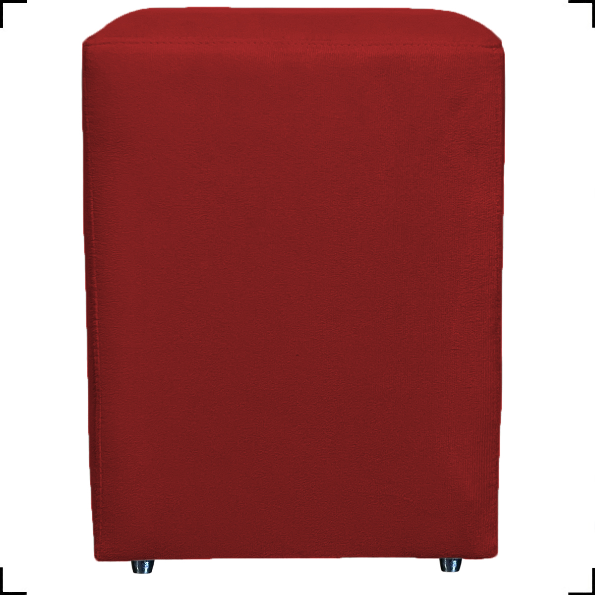 Puff Decorativo Para Sala, Recepção, Manicure Dado Suede Bordo - Clique E Decore