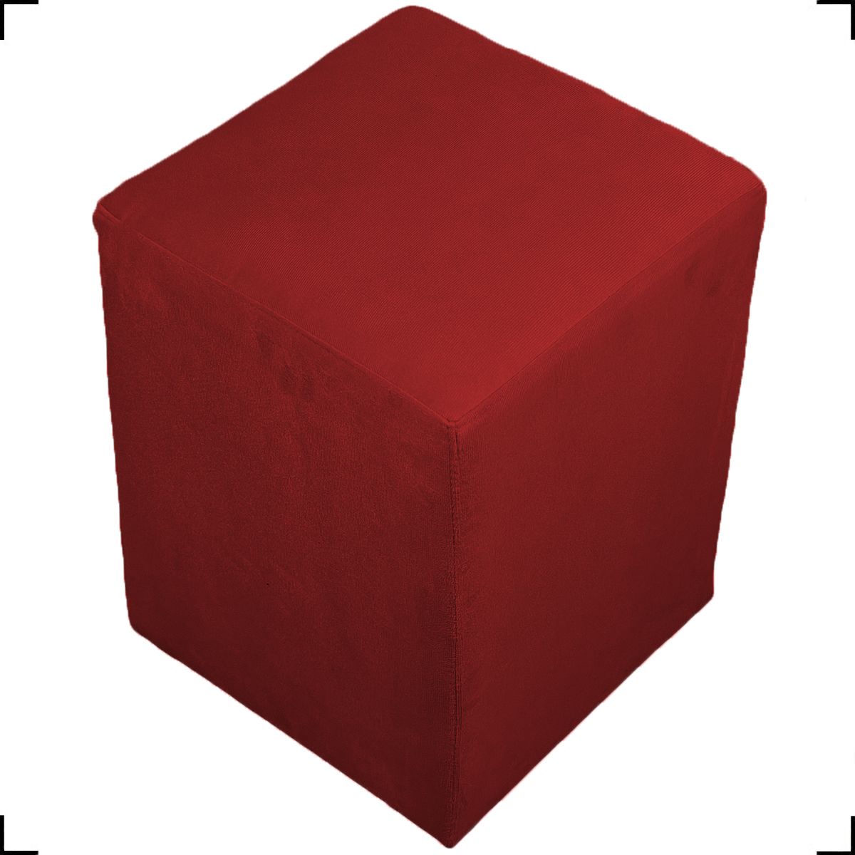 Puff Decorativo Para Sala, Recepção, Manicure Dado Suede Bordo - Clique E Decore