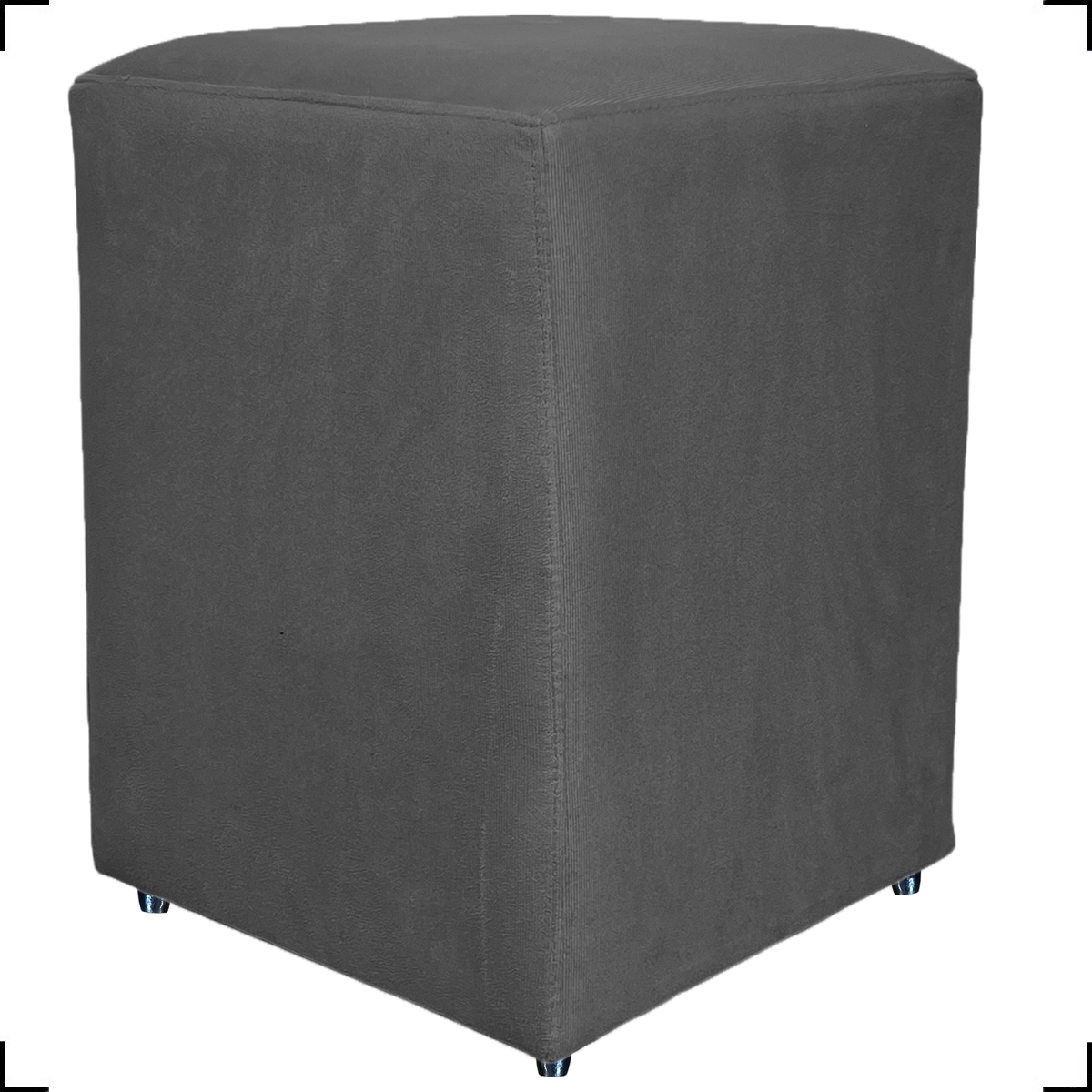 Puff Decorativo Para Sala, Recepção, Manicure Dado Suede Cinza - Clique E Decore