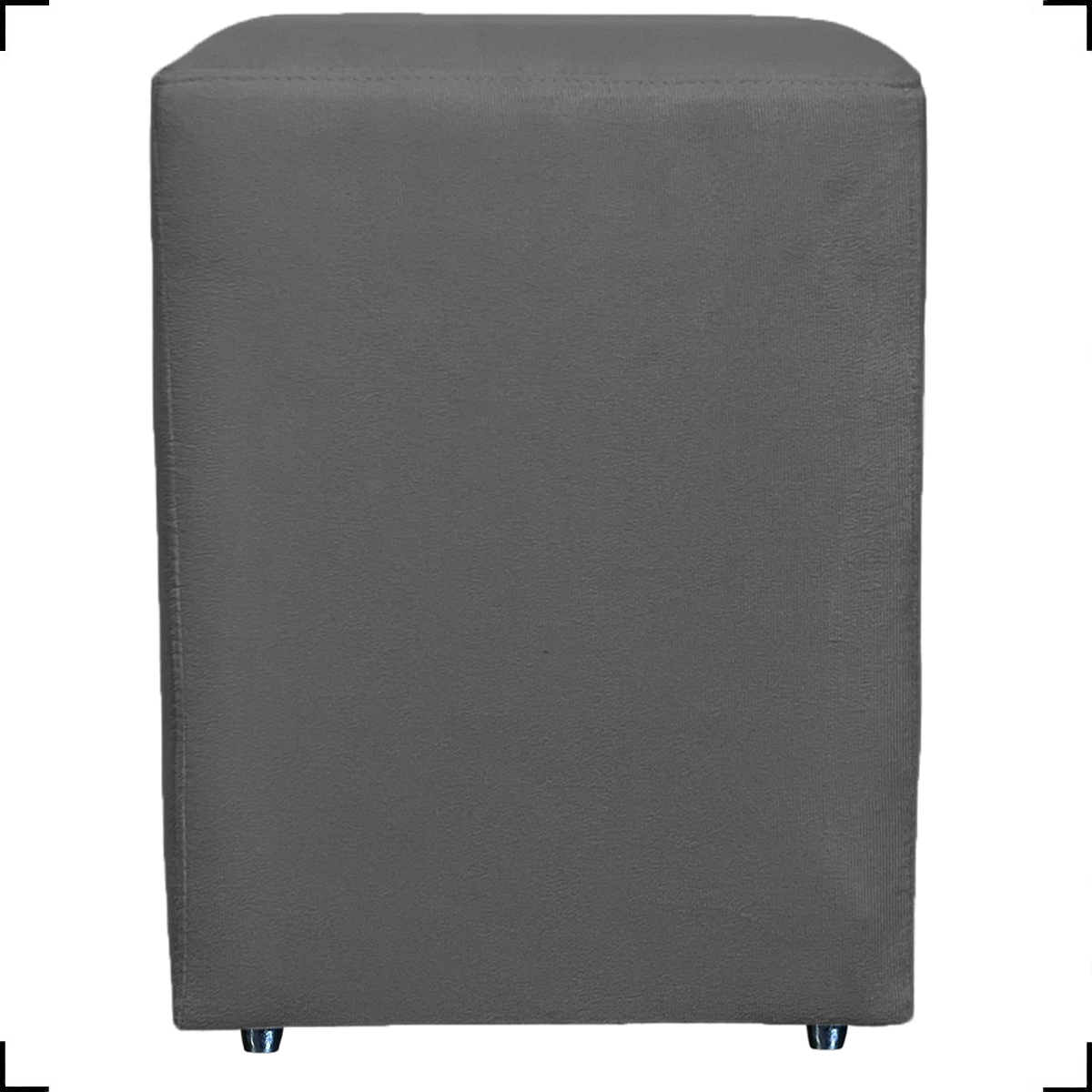 Puff Decorativo Para Sala, Recepção, Manicure Dado Suede Cinza - Clique E Decore