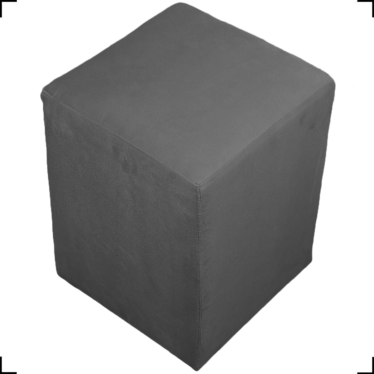 Puff Decorativo Para Sala, Recepção, Manicure Dado Suede Cinza - Clique E Decore