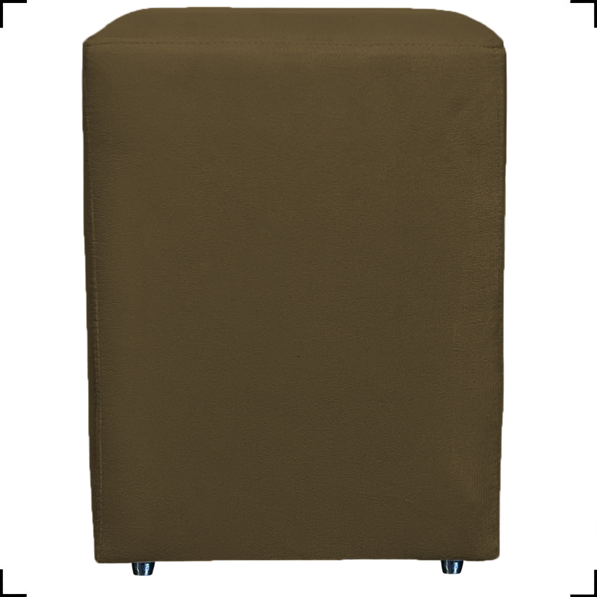 Puff Decorativo Para Sala, Recepção, Manicure Dado Suede Marrom - Clique E Decore