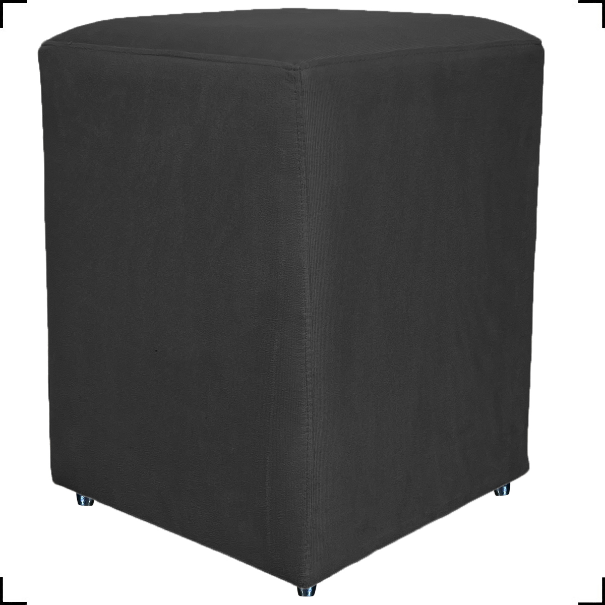 Puff Decorativo Para Sala, Recepção, Manicure Dado Suede Preto - Clique E Decore