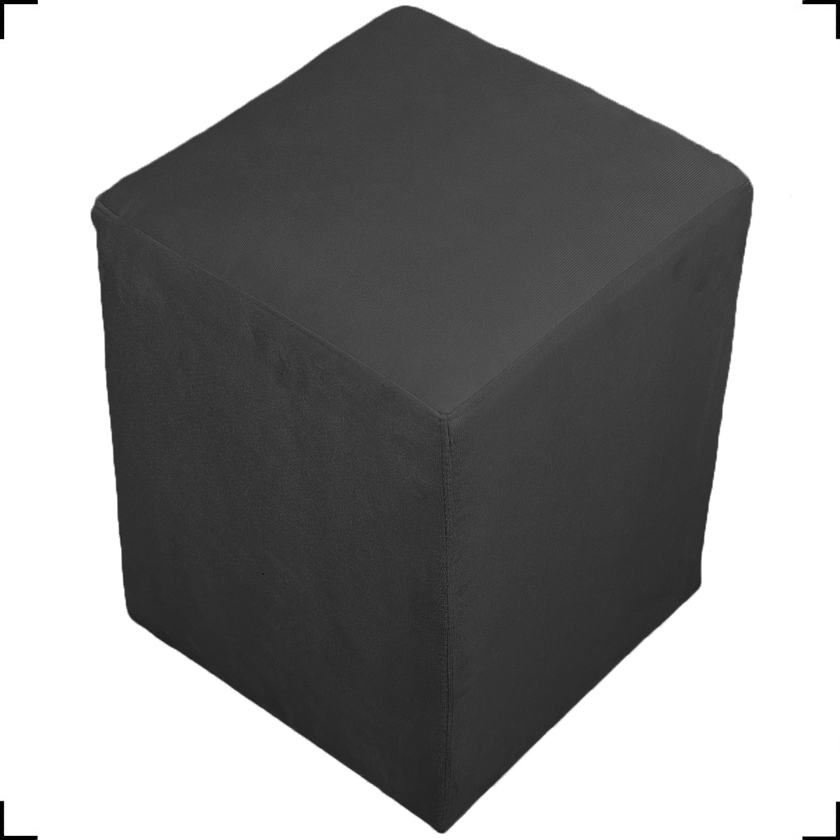 Puff Decorativo Para Sala, Recepção, Manicure Dado Suede Preto - Clique E Decore