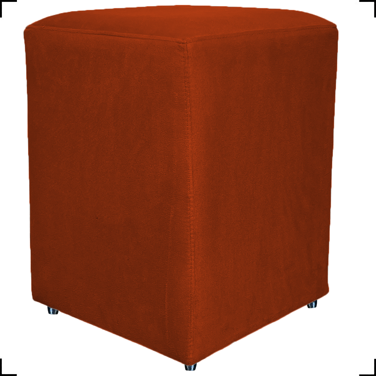 Puff Decorativo Para Sala, Recepção, Manicure Dado Suede Terracota - Clique E Decore