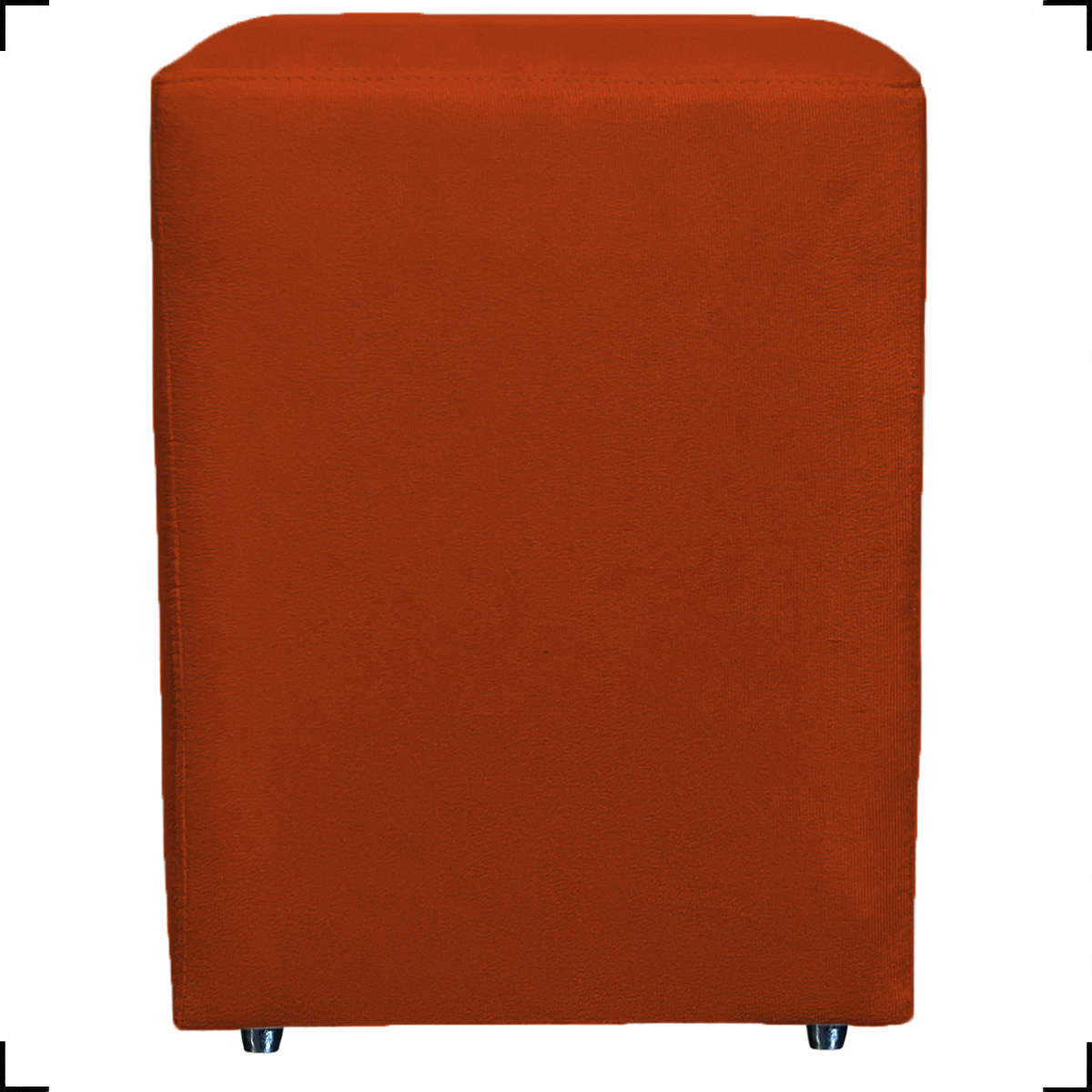 Puff Decorativo Para Sala, Recepção, Manicure Dado Suede Terracota - Clique E Decore