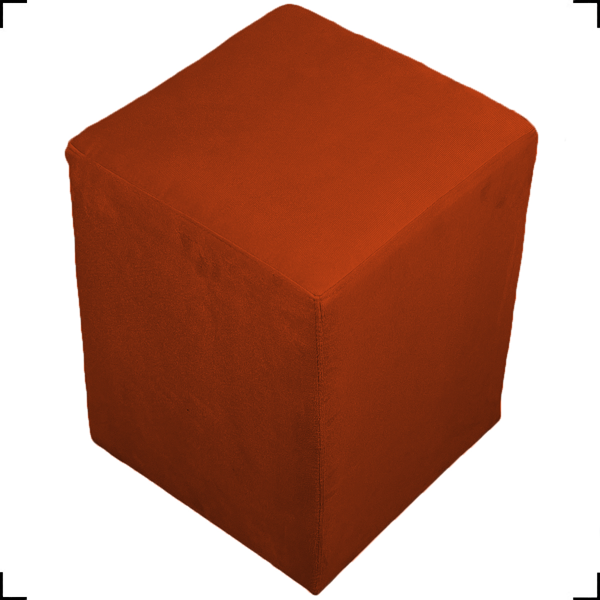 Puff Decorativo Para Sala, Recepção, Manicure Dado Suede Terracota - Clique E Decore
