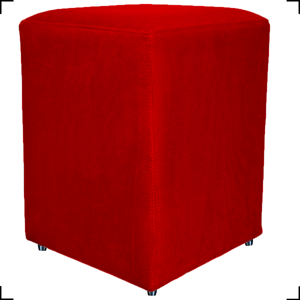 Puff Decorativo Para Sala, Recepção, Manicure Dado Suede Vermelho - Clique E Decore