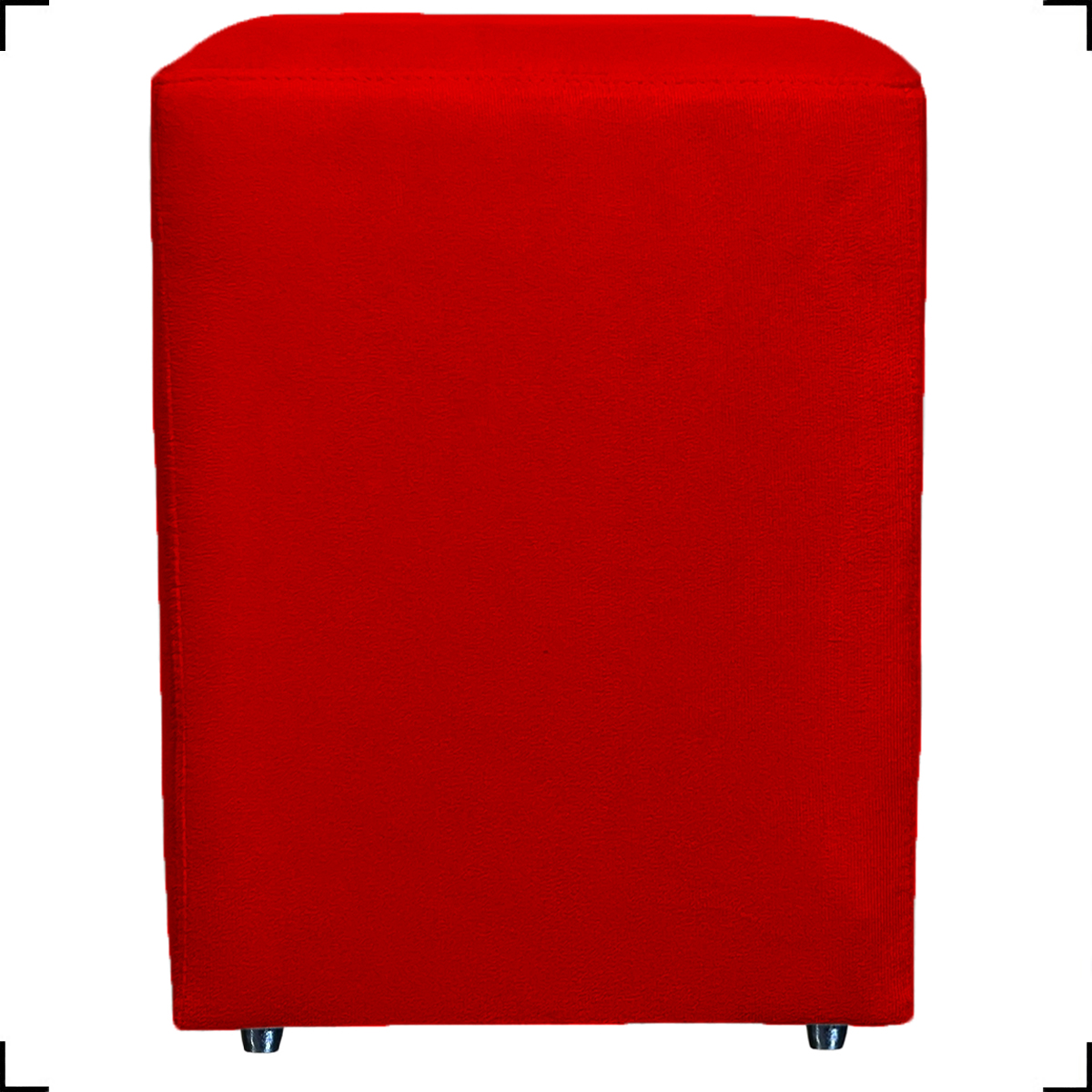 Puff Decorativo Para Sala, Recepção, Manicure Dado Suede Vermelho - Clique E Decore