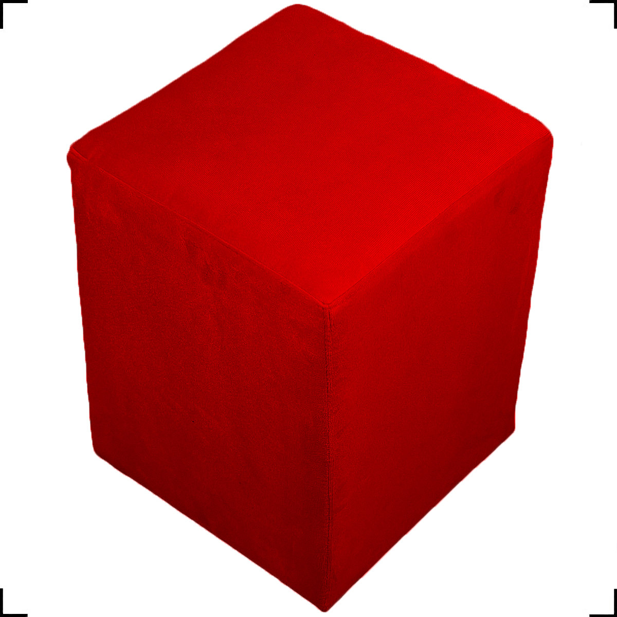 Puff Decorativo Para Sala, Recepção, Manicure Dado Suede Vermelho - Clique E Decore