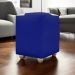 Puff Decorativo Quadrado Para Sala Penteadeira Urban Tecido Corino Azul Royal e Bege