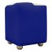 Puff Decorativo Quadrado Para Sala Penteadeira Urban Tecido Corino Azul Royal e Bege