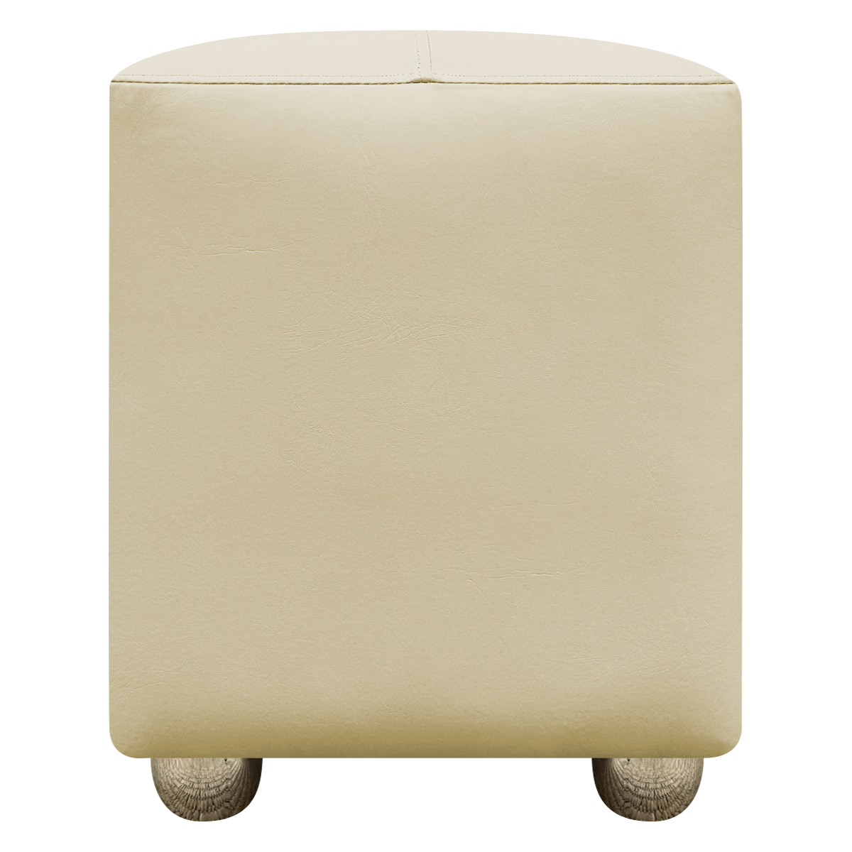 Puff Decorativo Quadrado Para Sala Penteadeira Urban Tecido Corino Bege