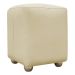 Puff Decorativo Quadrado Para Sala Penteadeira Urban Tecido Corino Bege