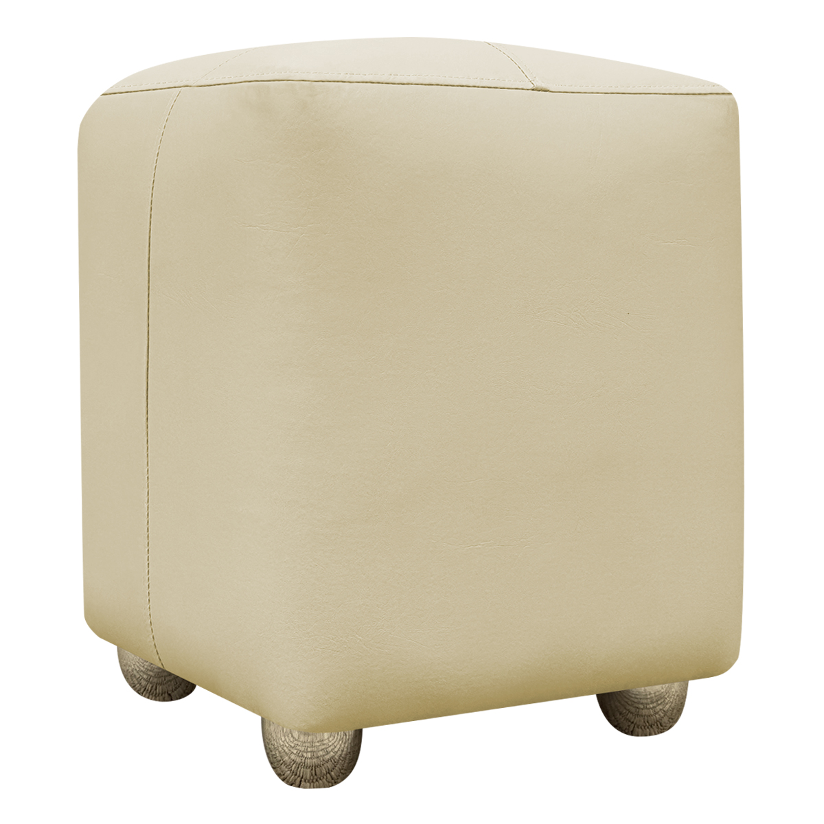 Puff Decorativo Quadrado Para Sala Penteadeira Urban Tecido Corino Bege