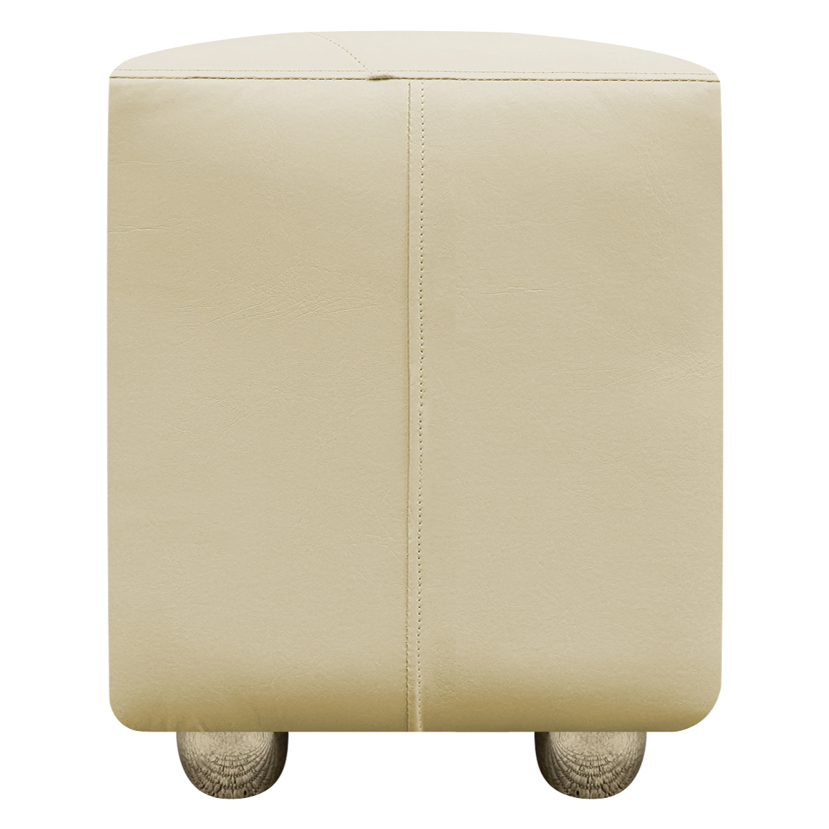 Puff Decorativo Quadrado Para Sala Penteadeira Urban Tecido Corino Bege