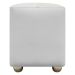 Puff Decorativo Quadrado Para Sala Penteadeira Urban Tecido Corino Branco e Bege
