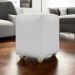 Puff Decorativo Quadrado Para Sala Penteadeira Urban Tecido Corino Branco e Bege