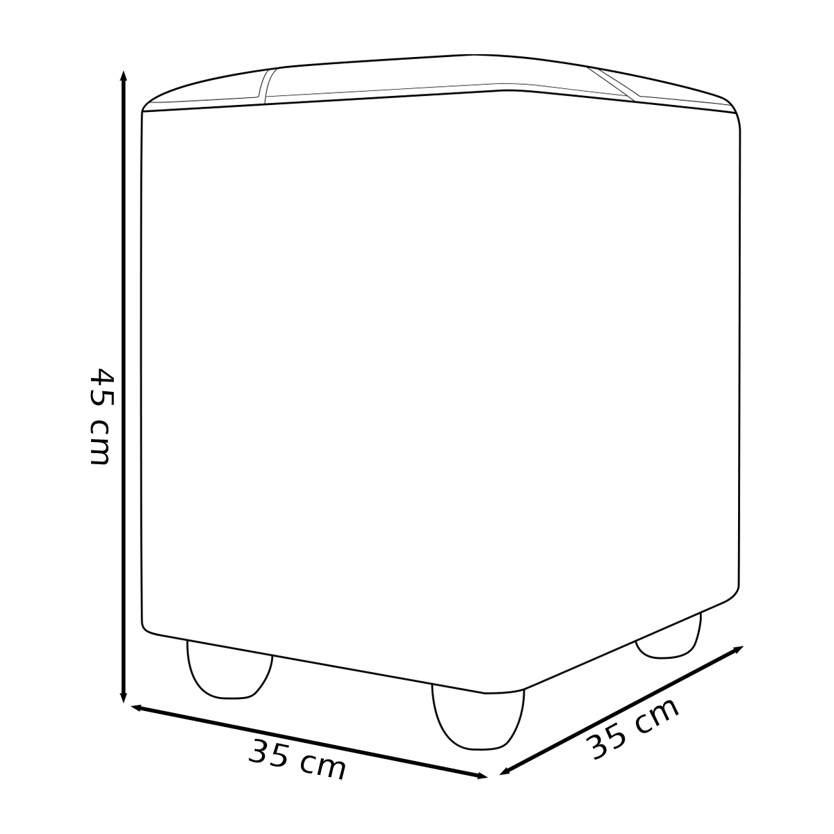 Puff Decorativo Quadrado Para Sala Penteadeira Urban Tecido Corino Branco e Bege
